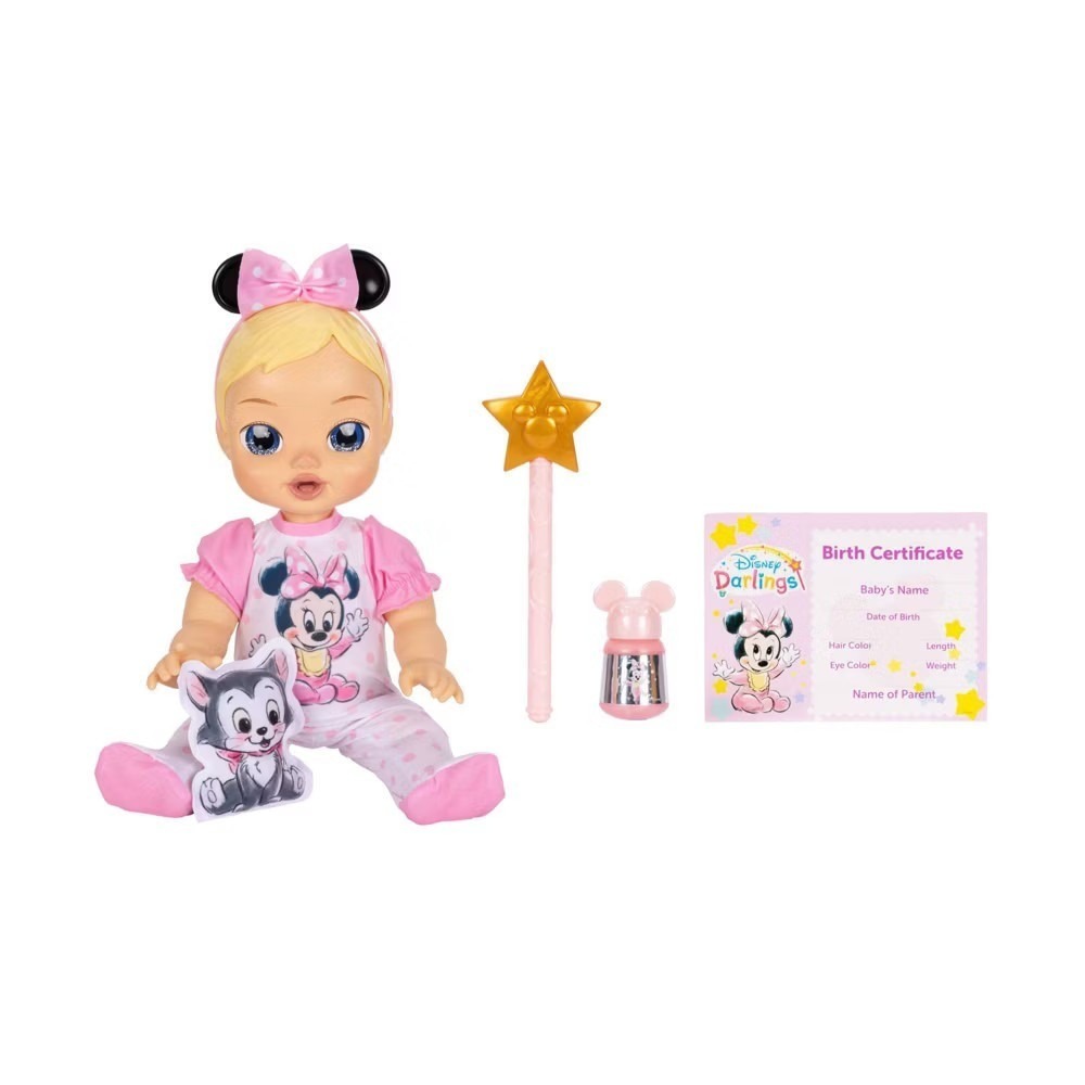 Disney Darlings Deluxe Feature Doll Minnie Mouse Blonde Hair/Blue Eyes w/ Figaro